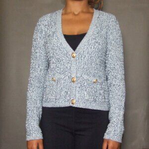 GOLD BUTTON KNIT CARDIGAN